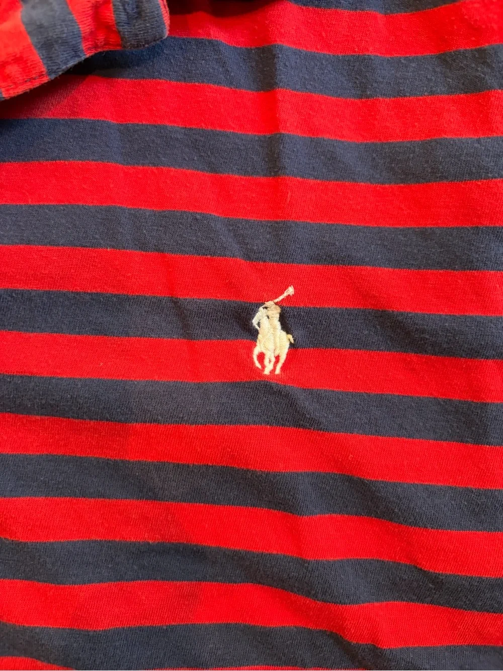 Polo by Ralph Lauren Navy & Red Striped Men's Polo